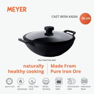 meyer cast iron kadai 30cm
